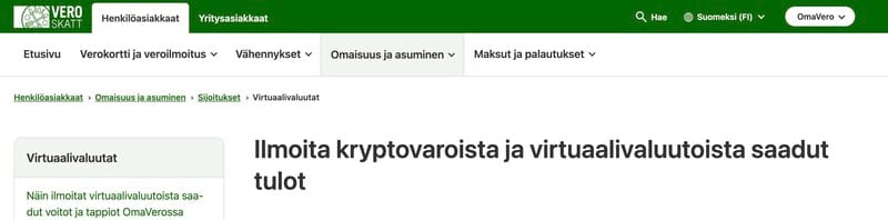 Kryptojen verotus Suomessa 2025