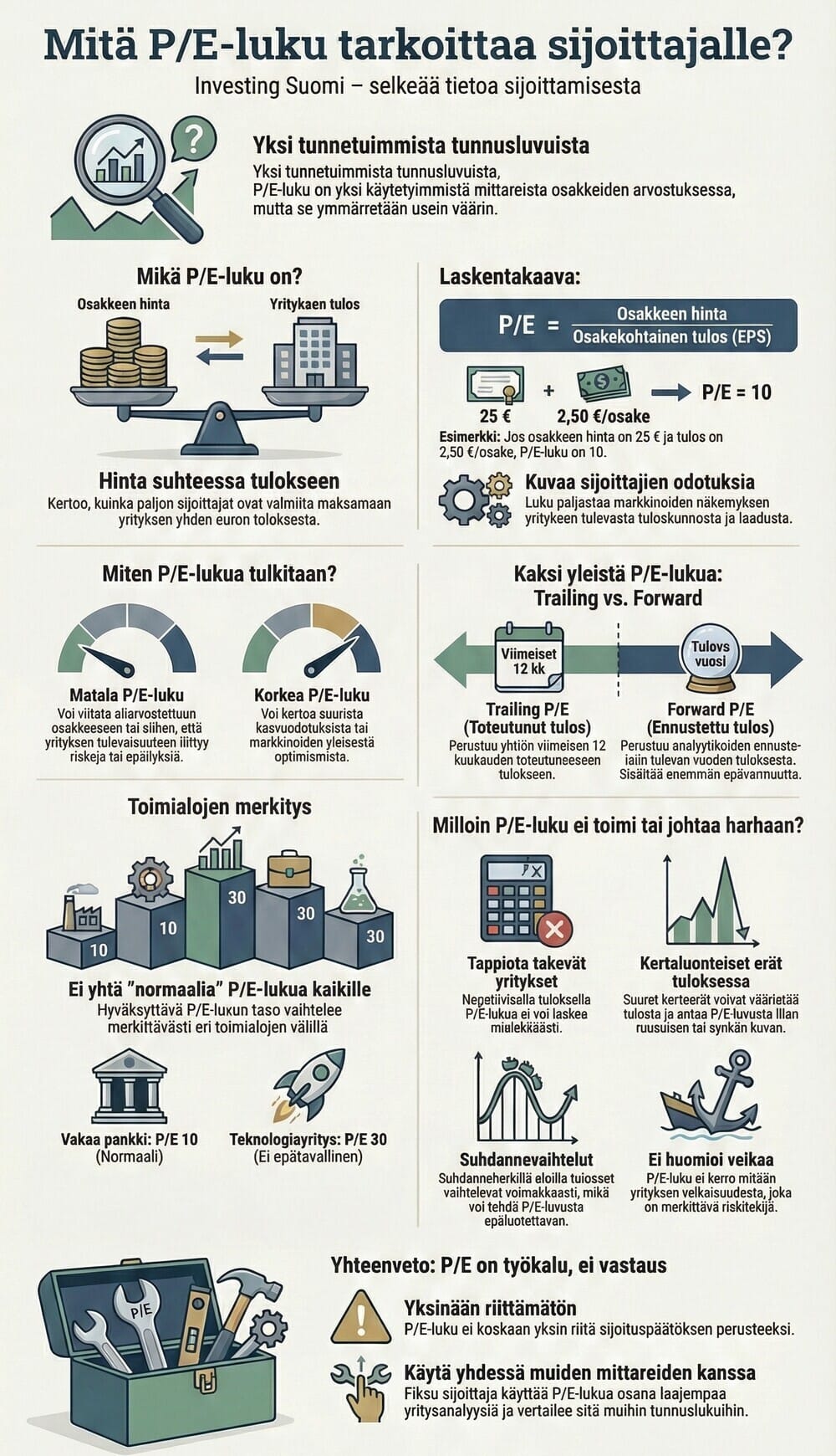 P:E-luku infografiikka